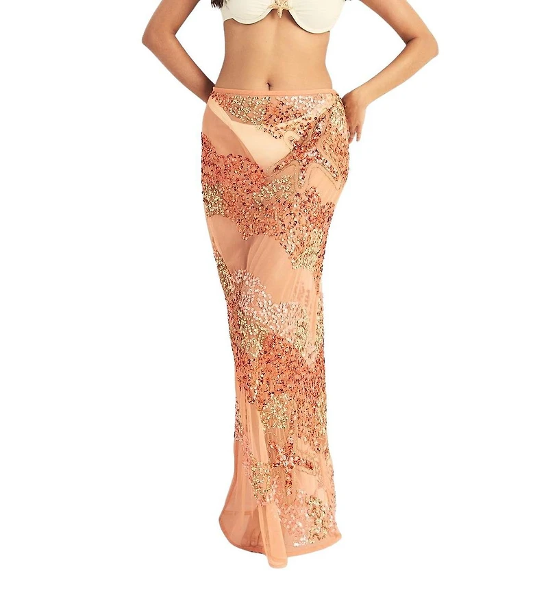 Nasty Gal Women's Starfish Wave Beaded Maxi Beach Skirt