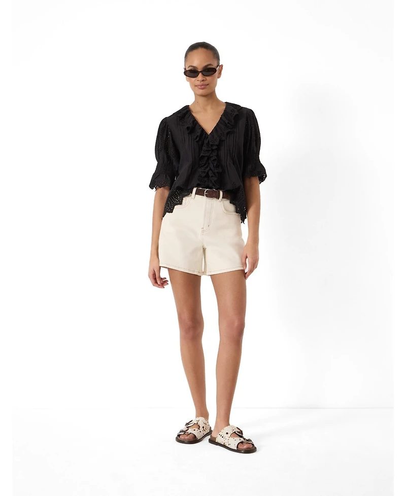 Hush Women's Koa Short-Sleeve V-Neck Ruffle Blouse