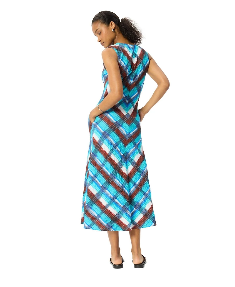 Whistles Women's Checked V-Neck Textured Dress