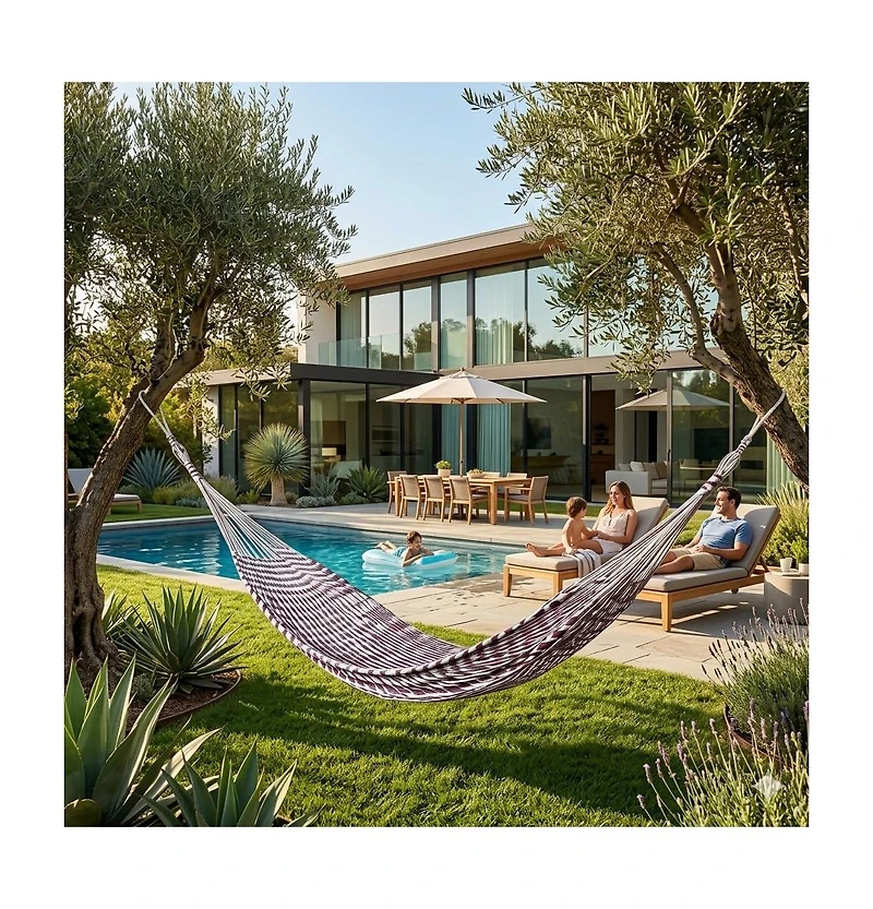 Piscifun Cotton Double Hammock Portable Lightweight Outdoor Camping Patio Swing Bed
