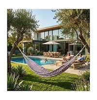 Piscifun Cotton Double Hammock Portable Lightweight Outdoor Camping Patio Swing Bed