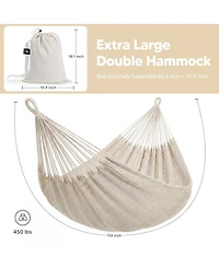 Piscifun Double Outdoor Hammock 2 Person Thick Polyester Rope Portable Heavy Duty 450lbs Capacity