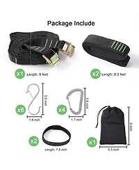 Piscifun Camping Tree Hanging Organizer 20 Loops 4 Carabiner Hooks 6 S Hooks Outdoor Gear Storage Strap