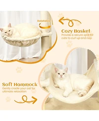 Hongge 80 Inch Extra Tall Multi-Cat Tree with Skylight Condo