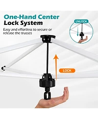 Sugift 10 x 10 feet Outdoor Commercial Pop Up Canopy Tent with One Hand Center Lock