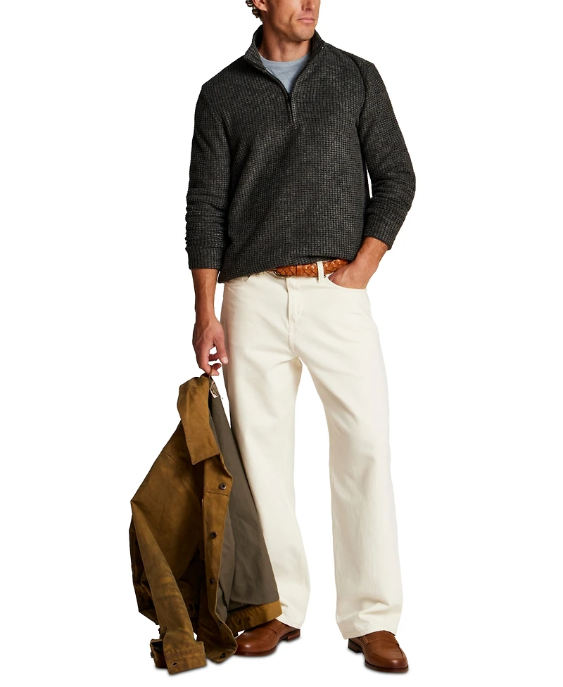 Weatherproof Vintage Men's Terry Grid Fleece Quarter-Zip Sweater