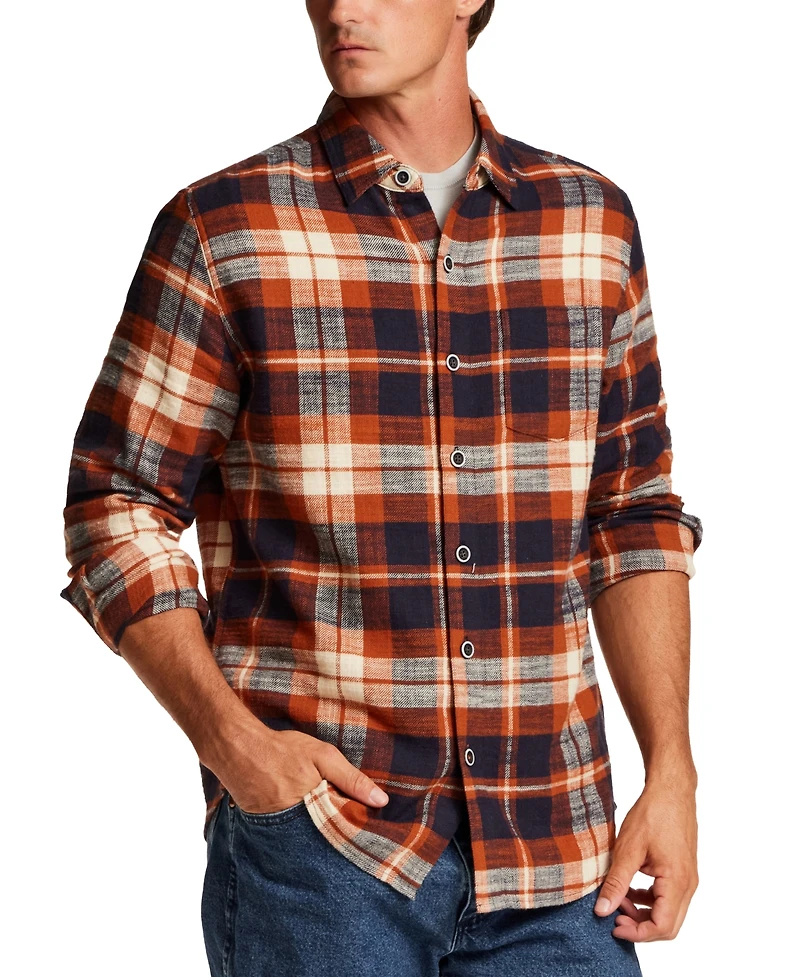 Weatherproof Vintage Men's Slub Flannel Plaid Shirt