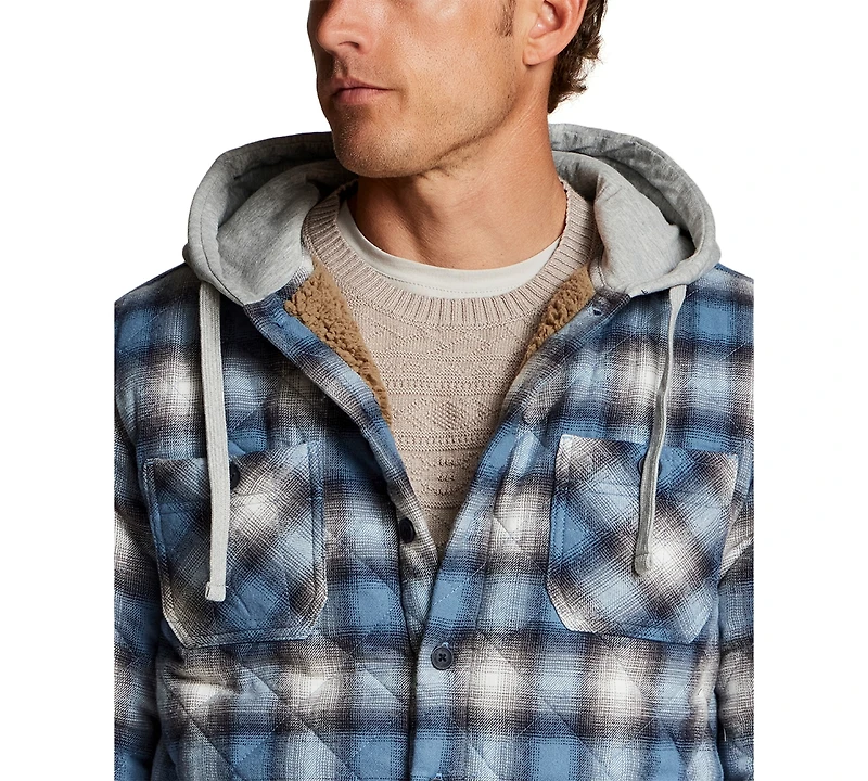 Weatherproof Vintage Men's Quilted Sherpa Lined Shirt Jacket