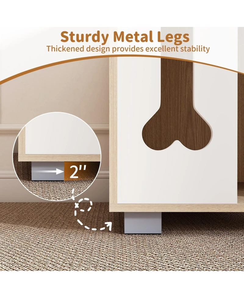 Hongge Wooden Cat Condo End Table with Cutout Entry Window