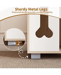 Hongge Wooden Cat Condo End Table with Cutout Entry Window