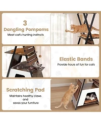 Hongge 73 Inch Tall Multi-Level Cat Tree with Extra Large Condo
