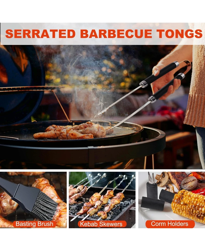Xdovet Bbq Grill Tools Set Stainless Steel Barbecue Kit Aluminum Case Gifts for Men Dad