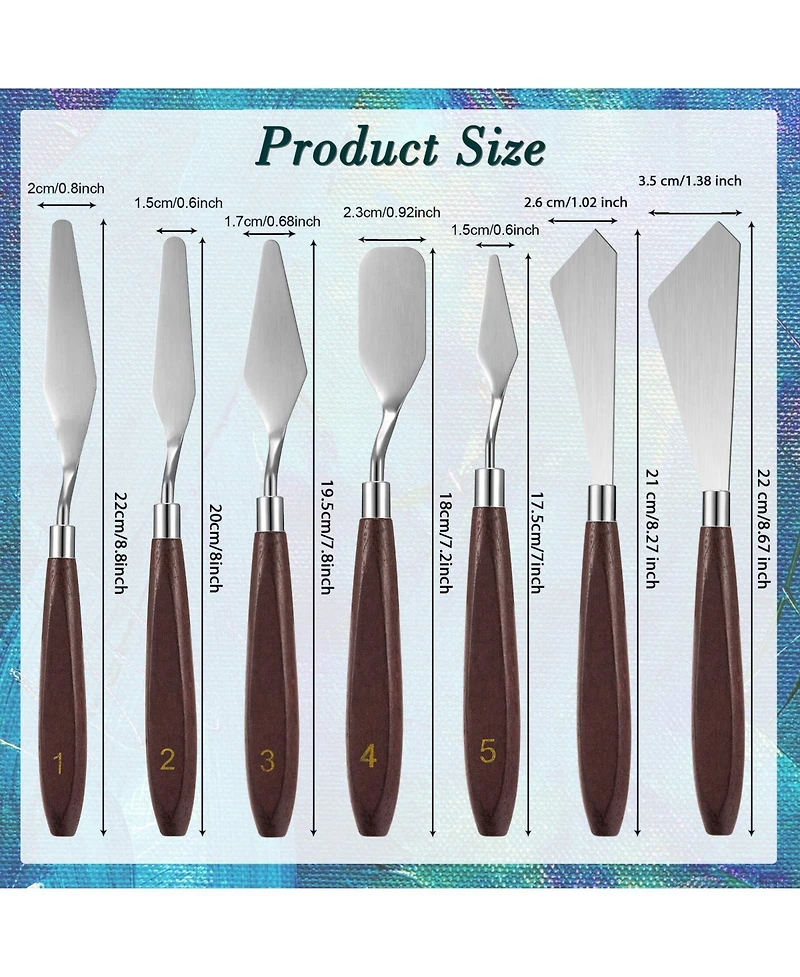 Xdovet Stainless Steel Spatula Palette Scraper Wood Handle Art Mixing