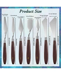 Xdovet Stainless Steel Spatula Palette Scraper Wood Handle Art Mixing