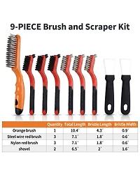 Xdovet Wire Brush Set Steel Nylon Scraper Welding Slag Grime