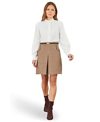 Yumi Women's Tailored Check Mini Skirt