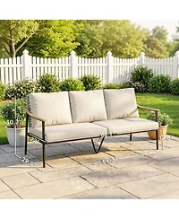 Outsunny 3 Seater Outdoor Couch Patio Sofa with Cushions