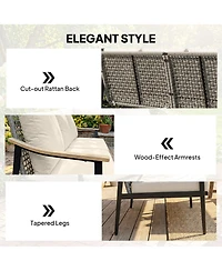 Outsunny 3 Seater Outdoor Couch Patio Sofa with Cushions