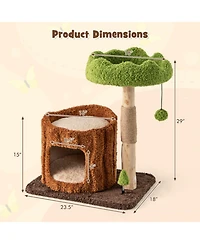 Hongge Compact Cat Tree Tower with Sisal Scratching Posts, 29 Inch