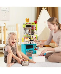 Hongge Corner Play Kitchen With Steam Sounds, 95-Piece, Ages 3+
