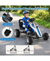 Hongge 4-Wheel Kids Pedal Go Kart with Steering Wheel and Handbrake
