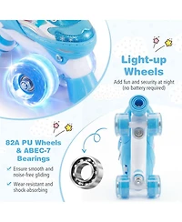 Hongge Kids Quad Roller Skates with Light-Up Wheels and Safety Straps