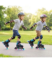 Hongge Kids Adjustable Inline Skates with Aluminum Frame and Light-Up Wheels Ages 5-7