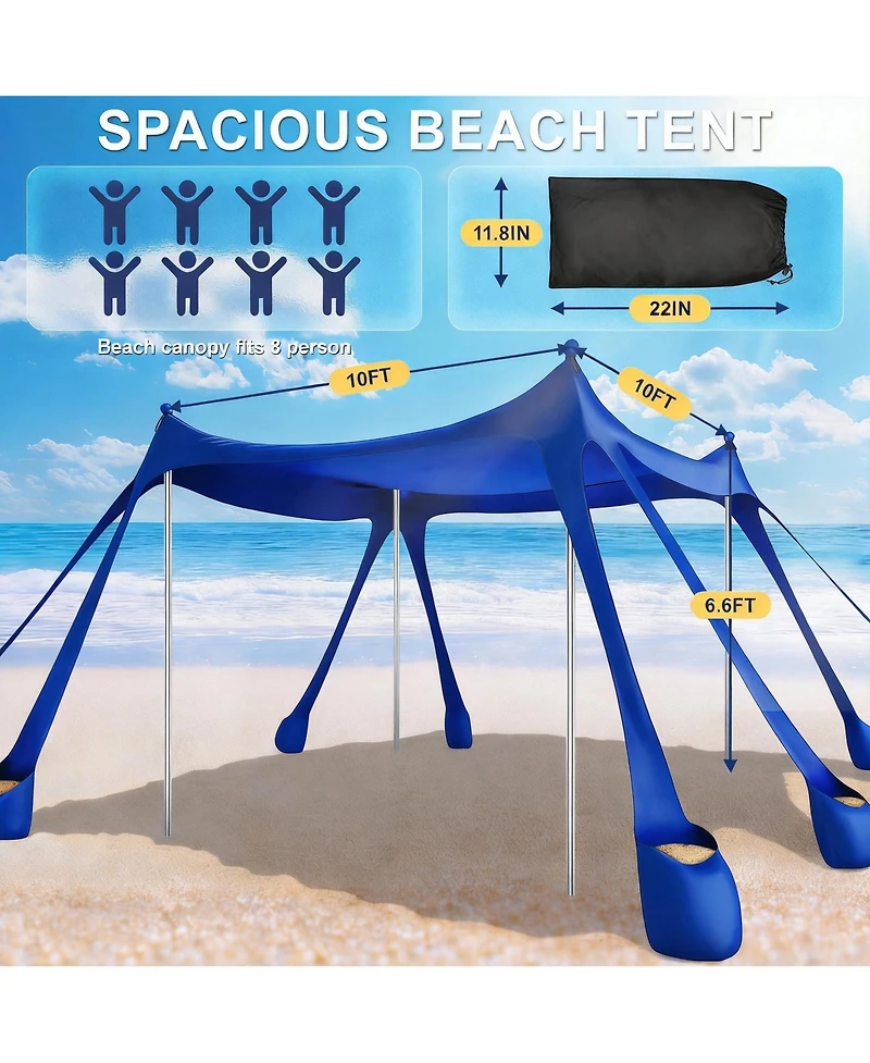 Aofar Beach Tent Sun Shelter Pop Up Sandbags Camping Fishing Picnic