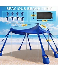 Aofar Beach Tent Sun Shelter Pop Up Sandbags Camping Fishing Picnic