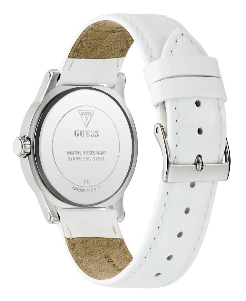 Guess Women's Quartz White Genuine Leather Watch 36mm