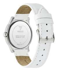 Guess Women's Quartz White Genuine Leather Watch 36mm