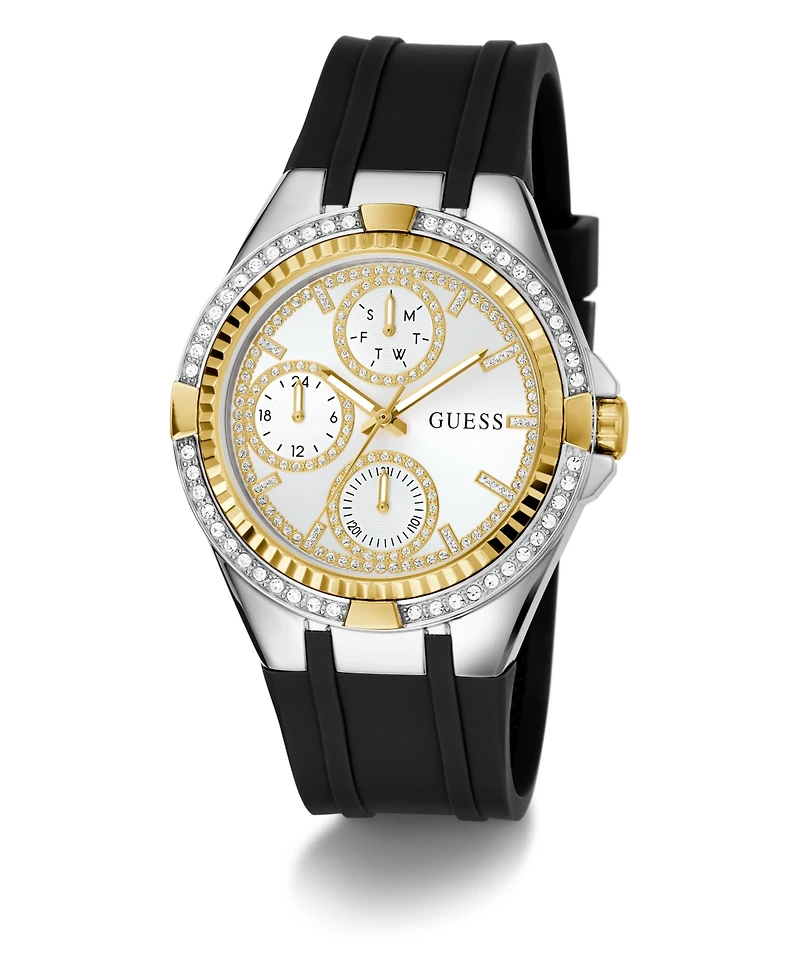 Guess Women's Quartz Black Silicone Watch 39mm