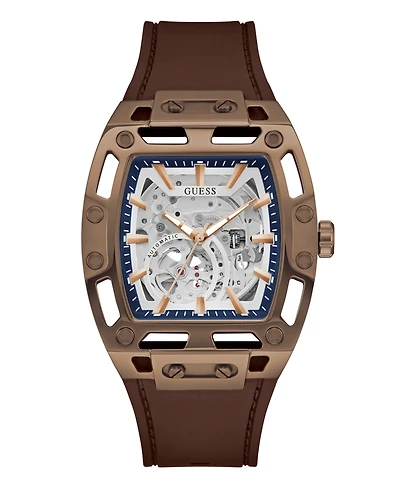 Guess Men's Quartz Brown Silicone Watch 43 mm x 42 mm