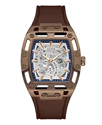 Guess Men's Quartz Brown Silicone Watch 43 mm x 42 mm