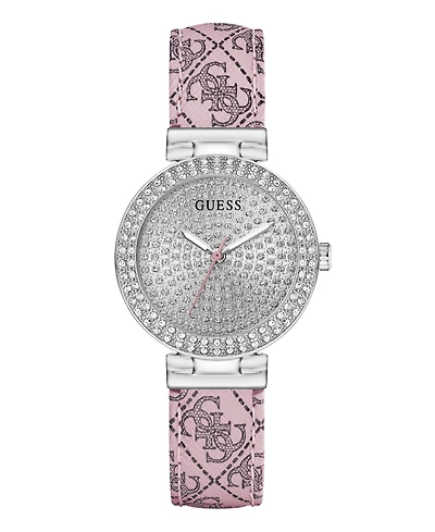 Guess Women's Quartz Pink Genuine Leather Watch 32mm