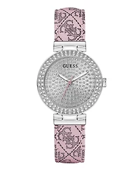 Guess Women's Quartz Pink Genuine Leather Watch 32mm