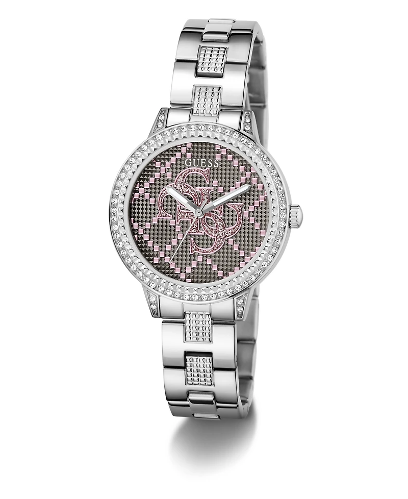 Guess Women's Quartz Silver-Tone Stainless Steel Watch 34mm