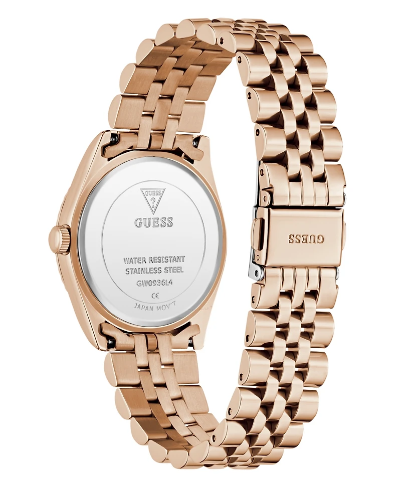 Guess Women's Quartz Rose Gold-Tone Stainless Steel Watch 34mm