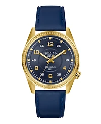 Guess Men's Blue Genuine Leather Watch 42mm