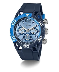Guess Men's Quartz Blue Silicone Watch 46mm