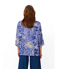 Masai Copenhagen Women's Fluid Draped Floral 3/4-Sleeve Blouse