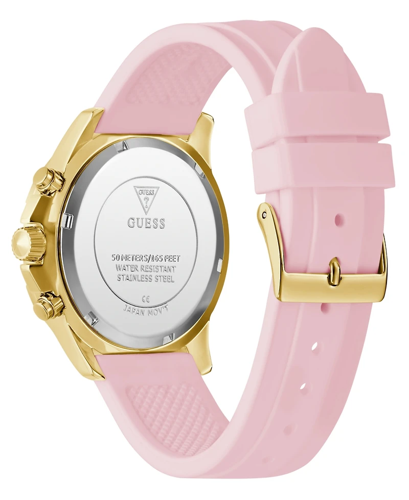 Guess Women's Quartz Pink Silicone Watch 40mm