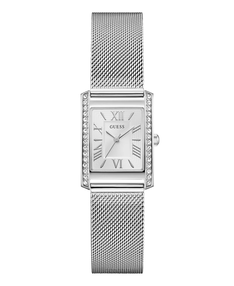 Guess Women's Quartz Silver-Tone Steel Mesh Watch 25mm x 23mm