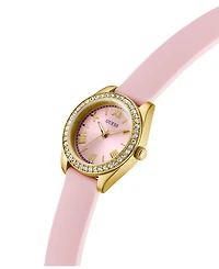 Guess Women's Quartz Pink Silicone Watch 30mm