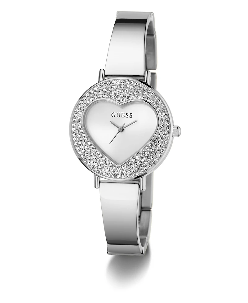 Guess Women's Quartz Silver-Tone Stainless Steel Watch 30mm