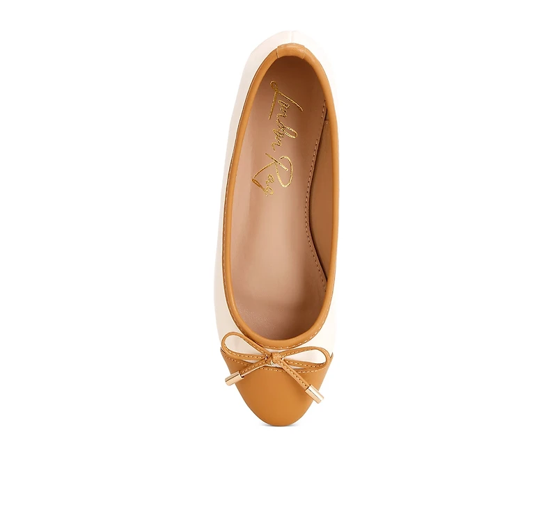 London Rag Womens Natania Two Tone Ballet Flats