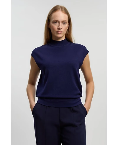 Karen Millen Women's High Neck Knit Tank Top