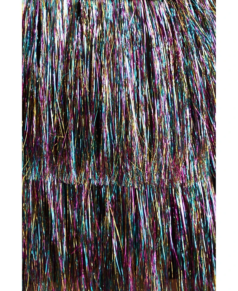Nasty Gal Women's High-Waisted Metallic Tinsel Tiered Shorts, 15.75" Inseam