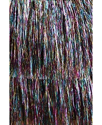 Nasty Gal Women's High-Waisted Metallic Tinsel Tiered Shorts, 15.75" Inseam