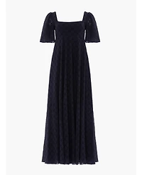 Needle & Thread Women's Marisol Square-Neck Short-Sleeve Cotton Broderie Gown